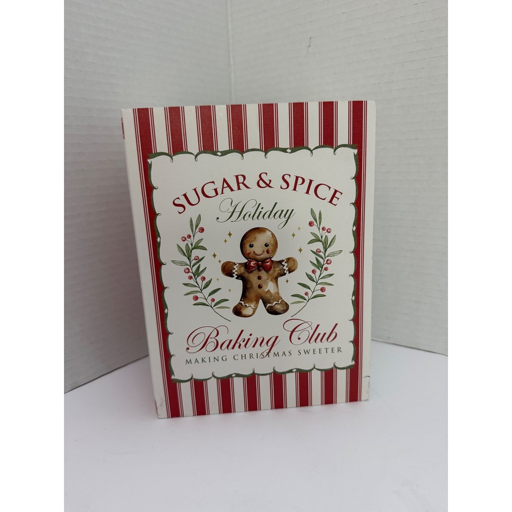 "Sugar Spice Holiday Baking Club" Cookbooks‎   Faux Christmas Books Shelf Decor